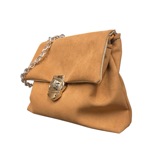 DIVA — Borsa a spalla alcantara Nocciola - TOOitaly