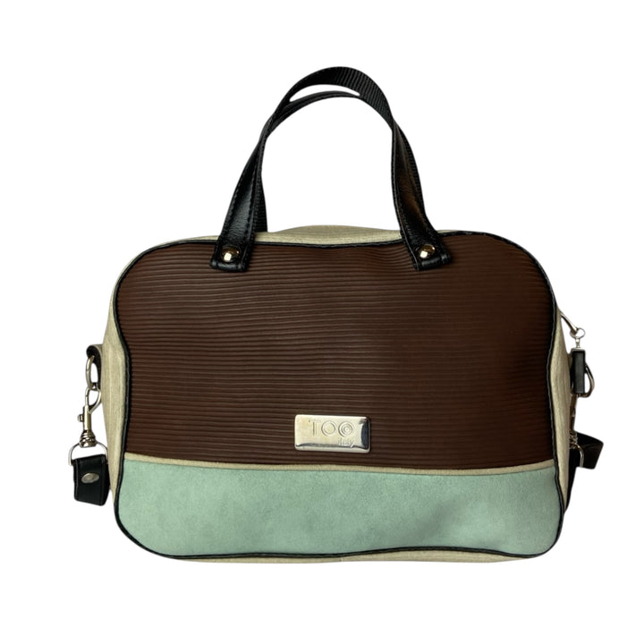 Camera Bag borsa con struttura morbida a mano e tracolla in pelle vegan e interno foderato in cotone wax