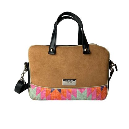 Camera Bag borsa con struttura morbida a mano e tracolla in pelle vegan e interno foderato in cotone wax