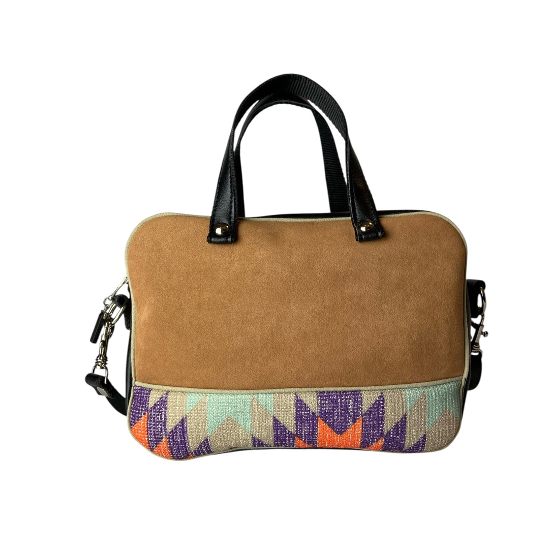 Camera Bag borsa con struttura morbida a mano e tracolla in pelle vegan e interno foderato in cotone wax