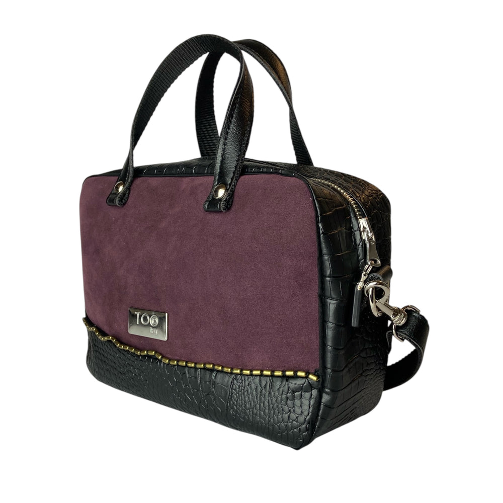 Camera Bag borsa con struttura morbida a mano e tracolla in pelle vegan e interno foderato in cotone wax