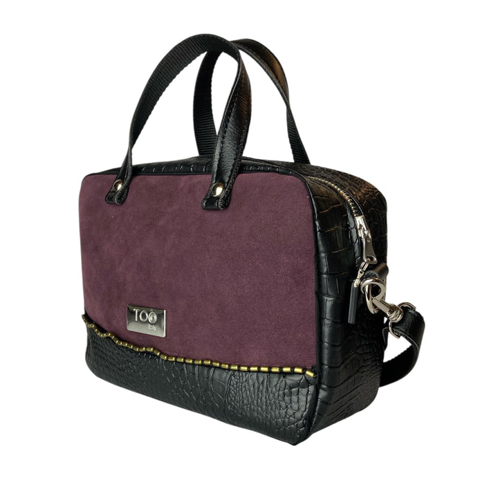 Camera Bag borsa con struttura morbida a mano e tracolla in pelle vegan e interno foderato in cotone wax
