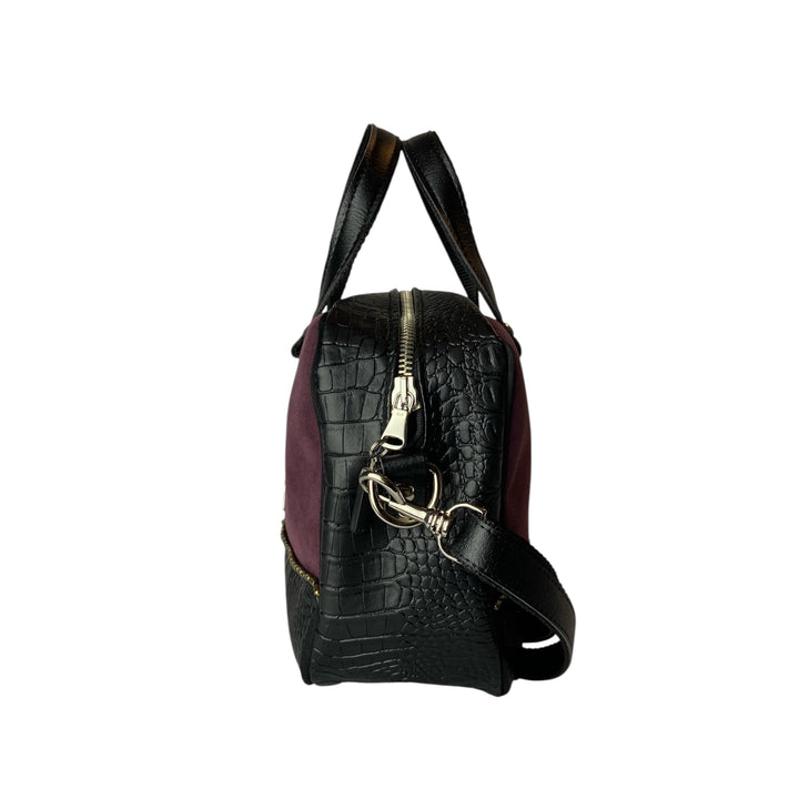 Camera Bag borsa con struttura morbida a mano e tracolla in pelle vegan e interno foderato in cotone wax