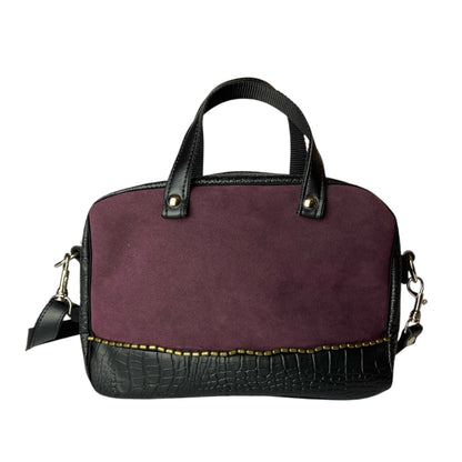 Camera Bag borsa con struttura morbida a mano e tracolla in pelle vegan e interno foderato in cotone wax