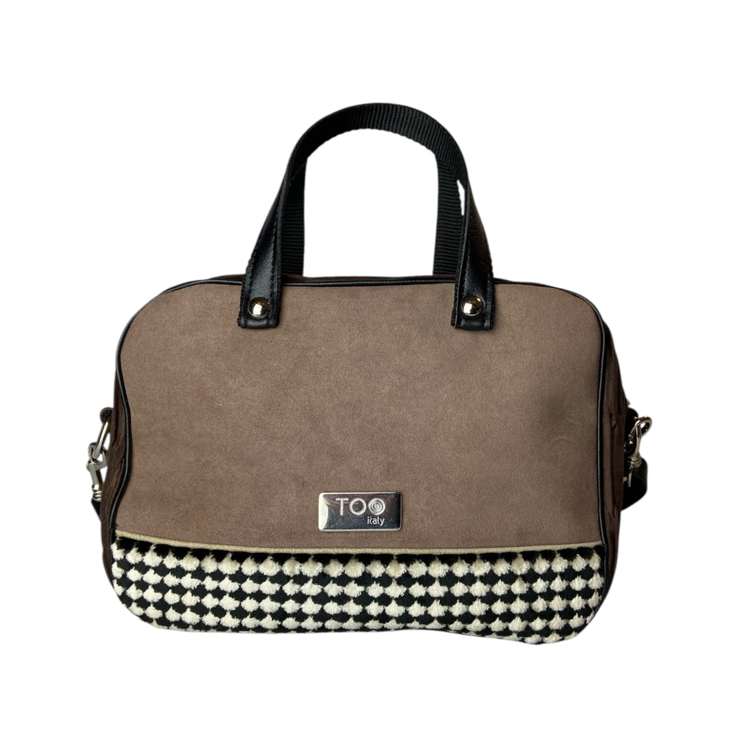 Camera Bag borsa con struttura morbida a mano e tracolla in pelle vegan e interno foderato in cotone wax