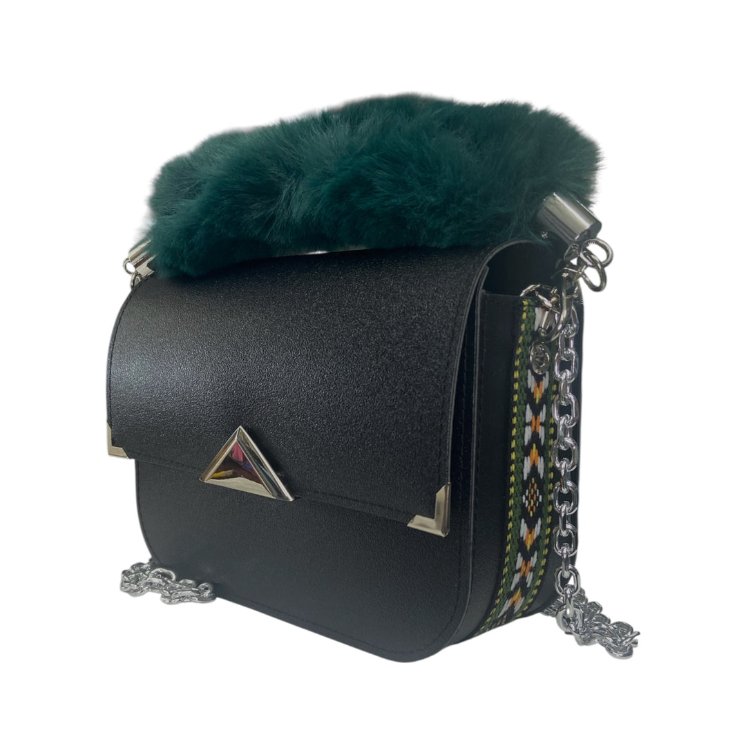 Chicca Maxi TOOitaly: Borsa donna Made in Italy compatta in pelle vegana con tracolla