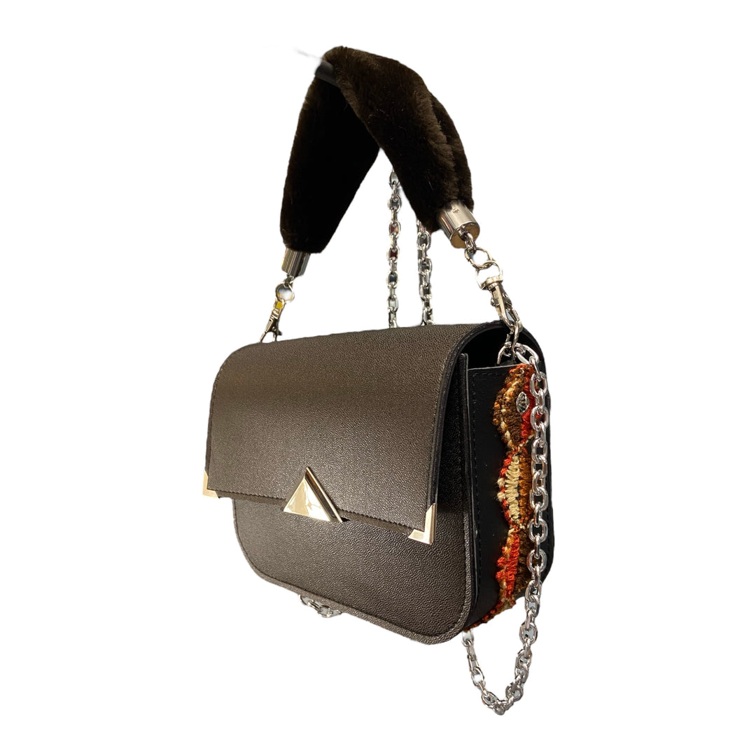 Chicca Maxi TOOitaly: Borsa donna Made in Italy compatta in pelle vegana con tracolla