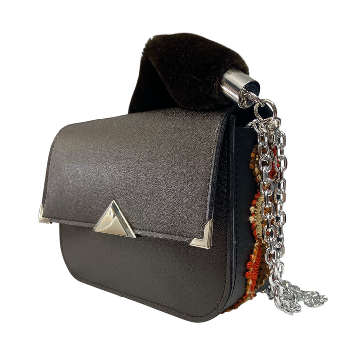 Chicca Maxi TOOitaly: Borsa donna Made in Italy compatta in pelle vegana con tracolla