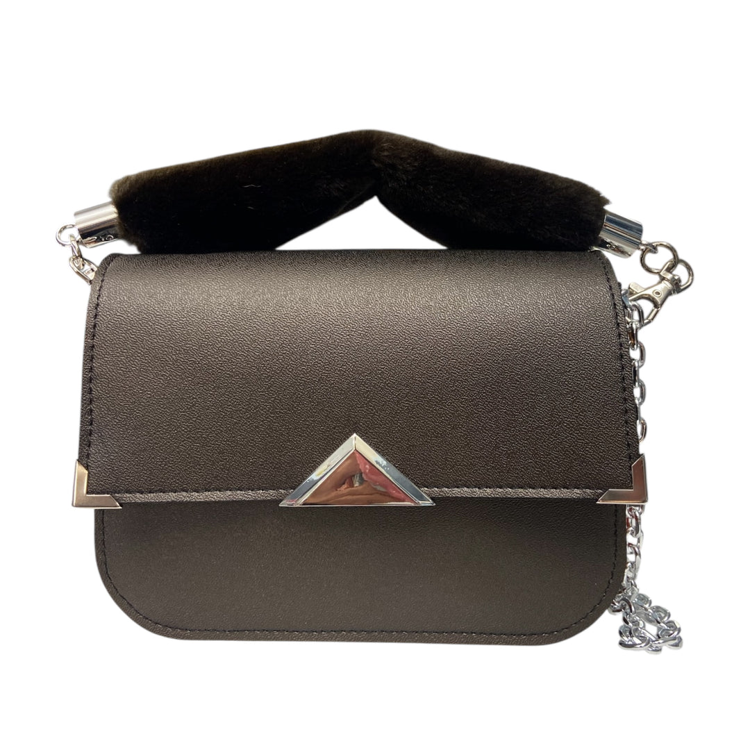 Chicca Maxi TOOitaly: Borsa donna Made in Italy compatta in pelle vegana con tracolla