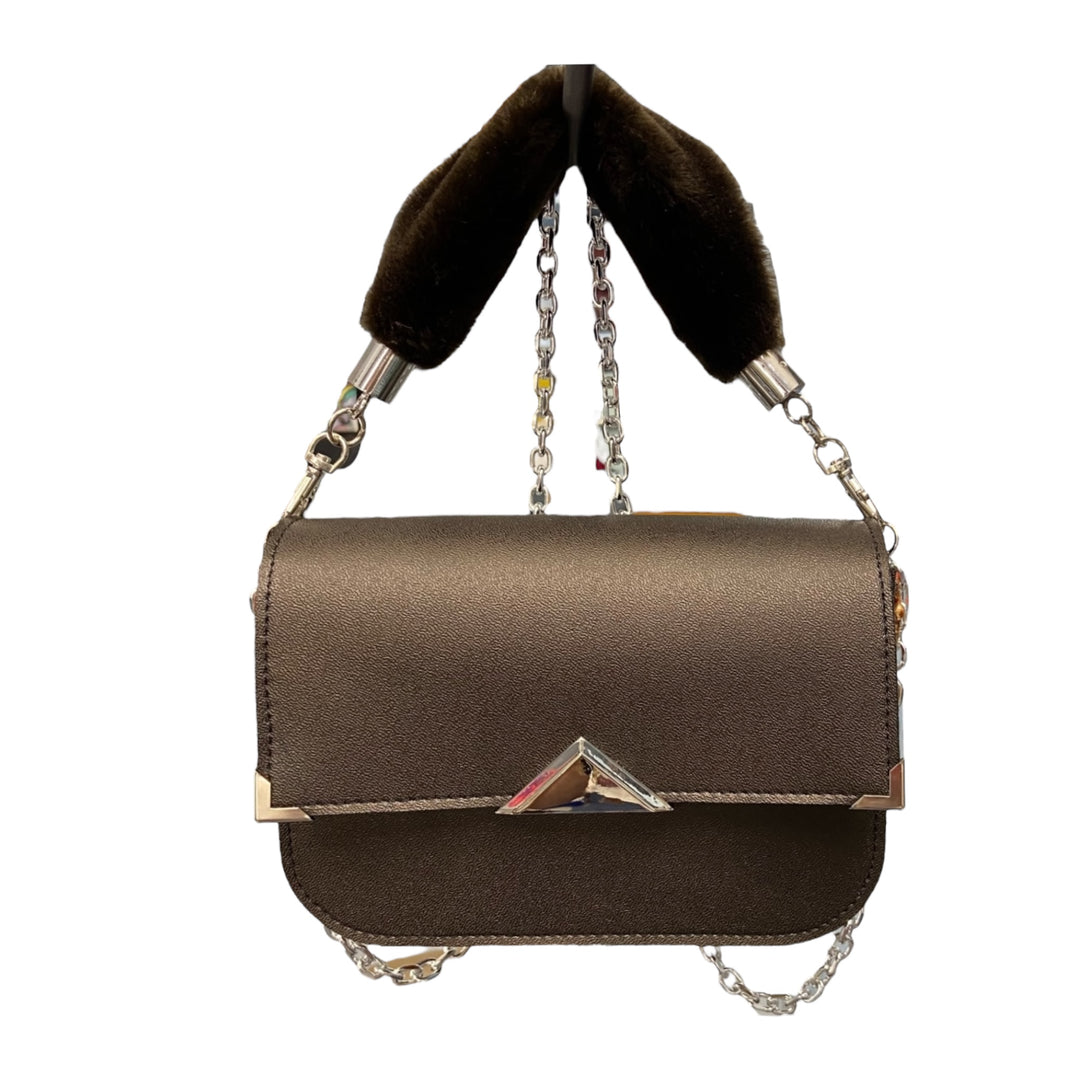 Chicca Maxi TOOitaly: Borsa donna Made in Italy compatta in pelle vegana con tracolla