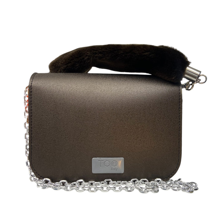 Chicca Maxi TOOitaly: Borsa donna Made in Italy compatta in pelle vegana con tracolla