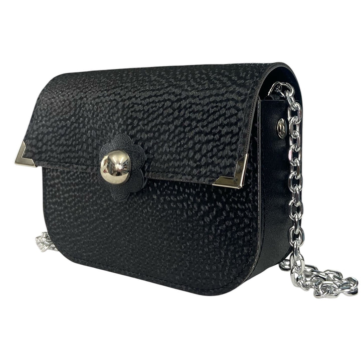 Chicca Mini TOOitaly: Messenger Bag artigianale Made in Italy compatta in pelle vegana diamantata con tracolla