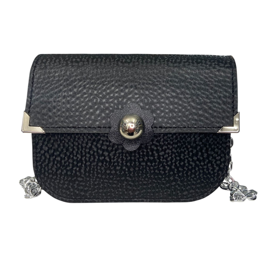 Chicca Mini TOOitaly: Messenger Bag artigianale Made in Italy compatta in pelle vegana diamantata con tracolla
