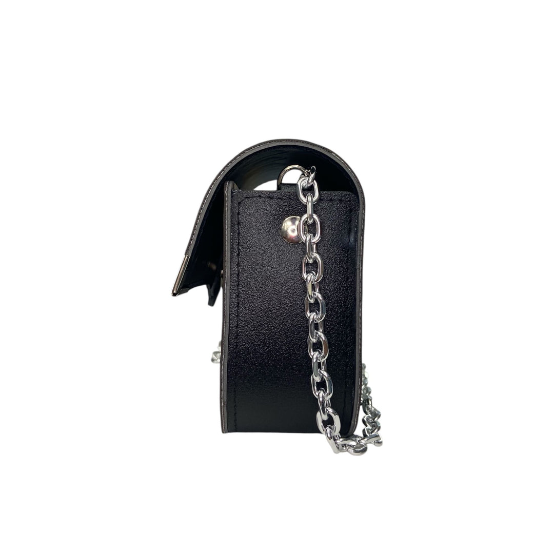 Chicca Mini TOOitaly: Messenger Bag artigianale Made in Italy compatta in pelle vegana diamantata con tracolla