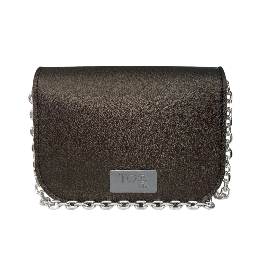 Chicca Mini TOOitaly: Messenger Bag artigianale Made in Italy compatta in pelle vegana diamantata con tracolla