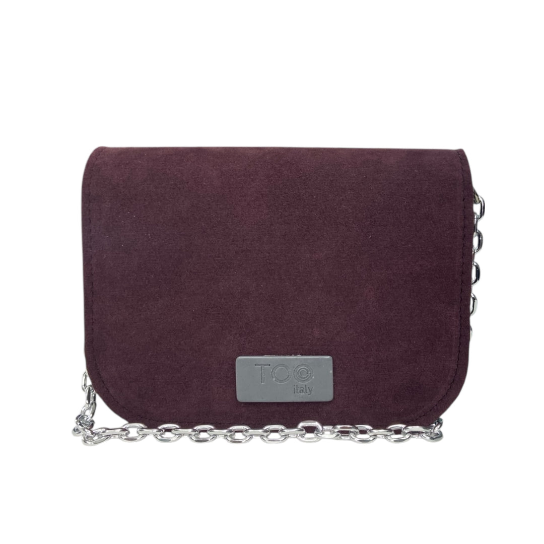Chicca Mini TOOitaly: Messenger Bag artigianale Made in Italy compatta in pelle vegana diamantata con tracolla