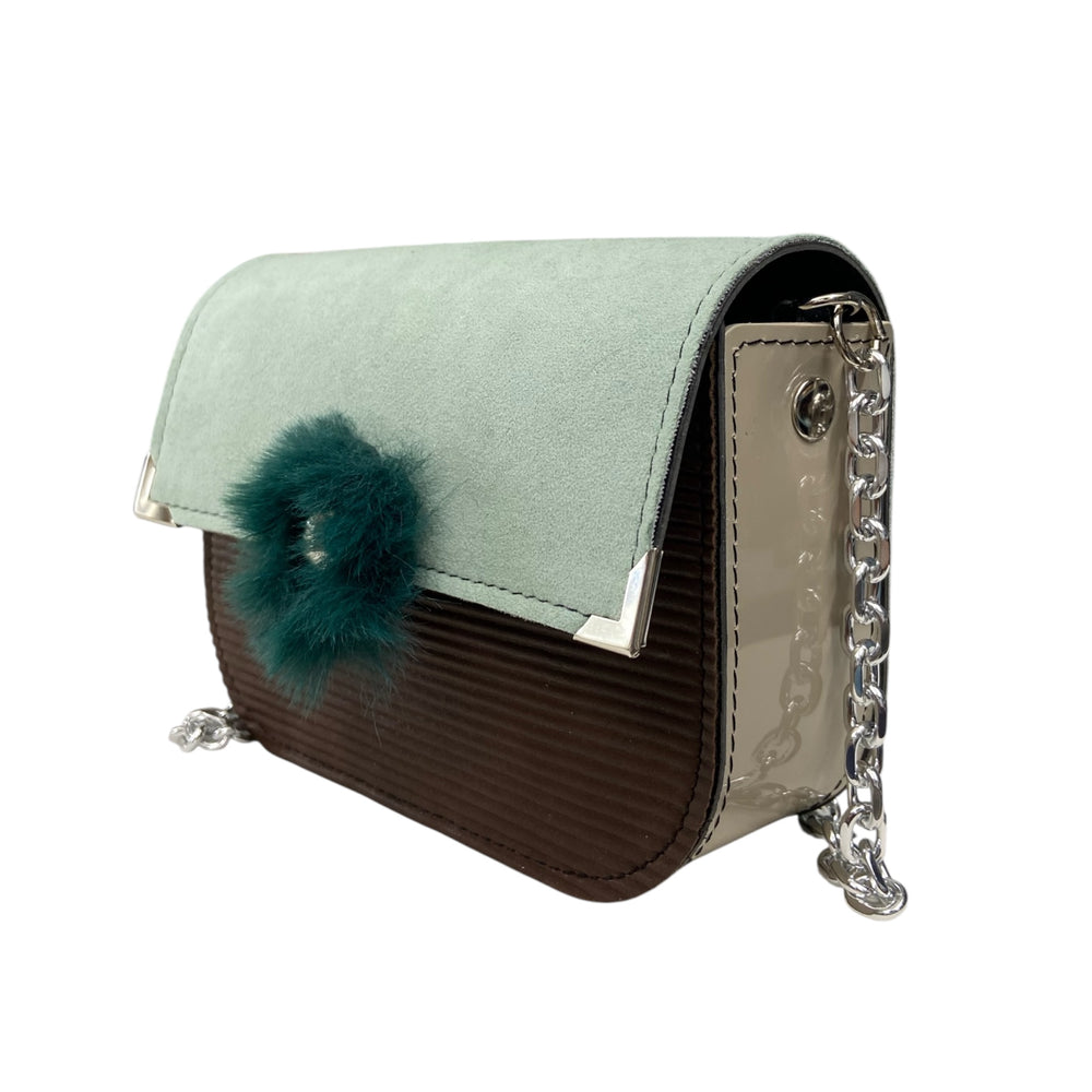 Chicca Mini TOOitaly: Messenger Bag artigianale Made in Italy compatta in pelle vegana con tracolla