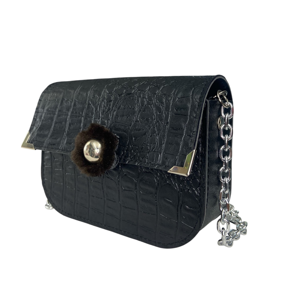 Chicca Mini TOOitaly: Messenger Bag artigianale Made in Italy compatta in pelle vegana con tracolla
