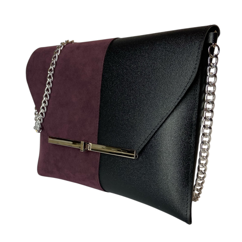 Borsa a mano e tracolla Clutch Maxi di TOOitaly, design compatto, struttura rigida in PVC rivestita in alcantara 100%
circolare o pelle ecologica