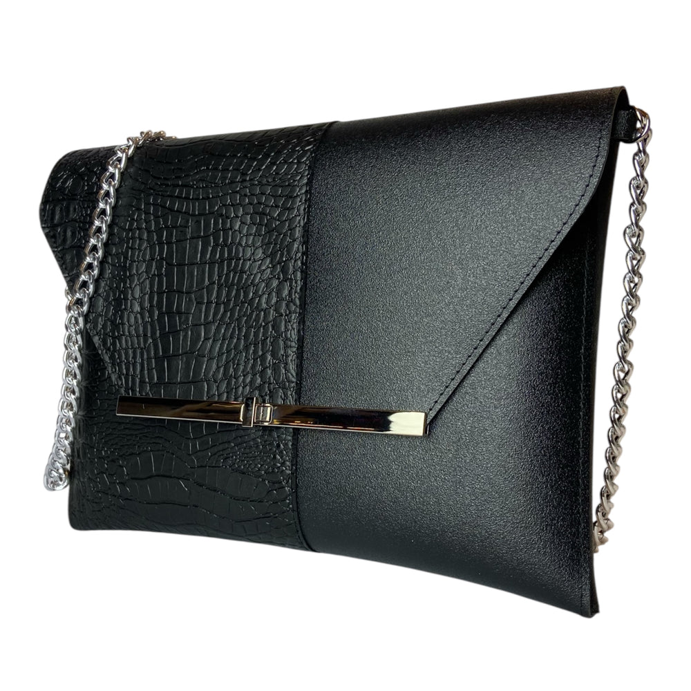Borsa a mano e tracolla Clutch Maxi di TOOitaly, design compatto, struttura rigida in PVC rivestita in alcantara 100%
circolare o pelle ecologica