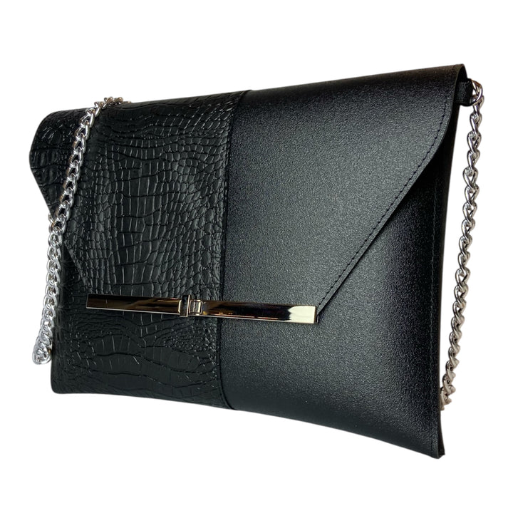 Borsa a mano e tracolla Clutch Maxi di TOOitaly, design compatto, struttura rigida in PVC rivestita in alcantara 100%
circolare o pelle ecologica