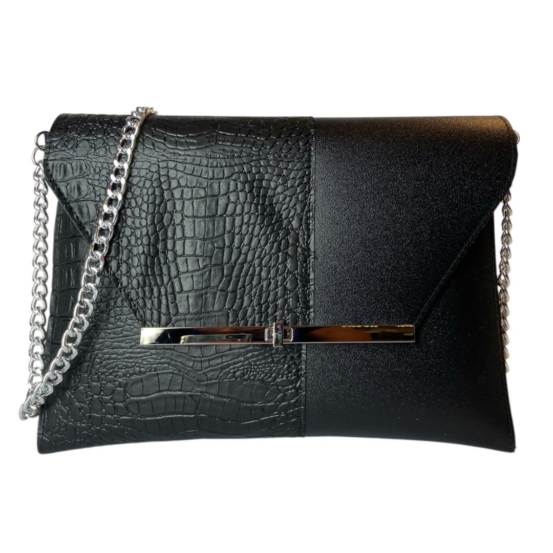 Borsa a mano e tracolla Clutch Maxi di TOOitaly, design compatto, struttura rigida in PVC rivestita in alcantara 100%
circolare o pelle ecologica