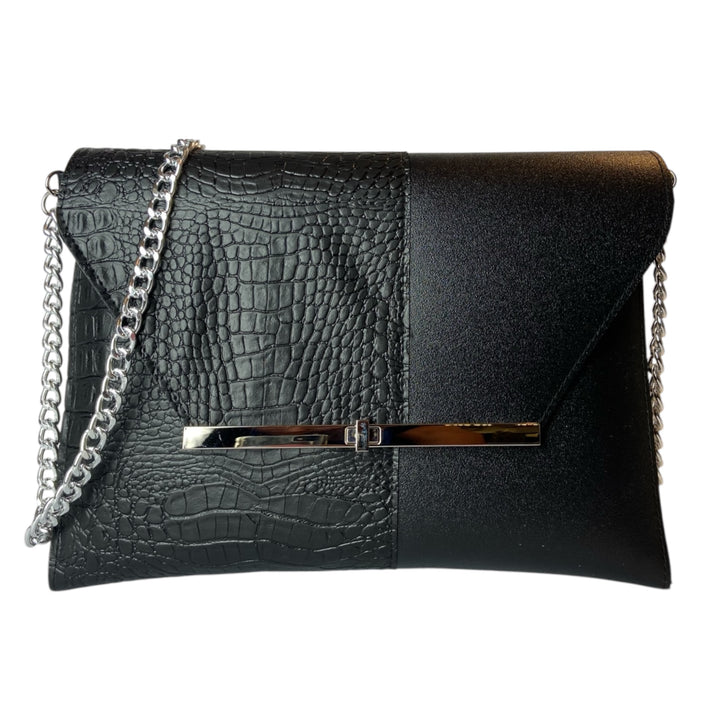 Borsa a mano e tracolla Clutch Maxi di TOOitaly, design compatto, struttura rigida in PVC rivestita in alcantara 100%
circolare o pelle ecologica