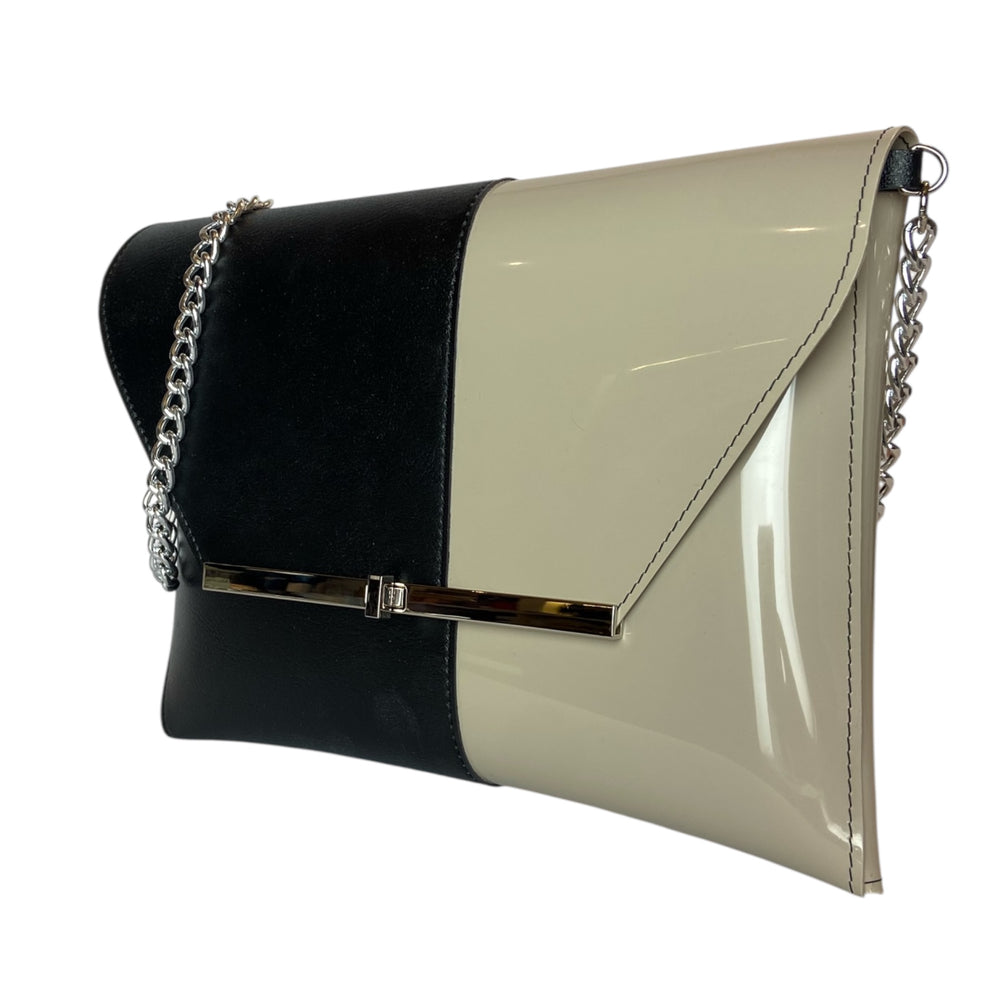 Borsa a mano e tracolla Clutch Maxi di TOOitaly, design compatto, struttura rigida in PVC rivestita in alcantara 100%
circolare o pelle ecologica