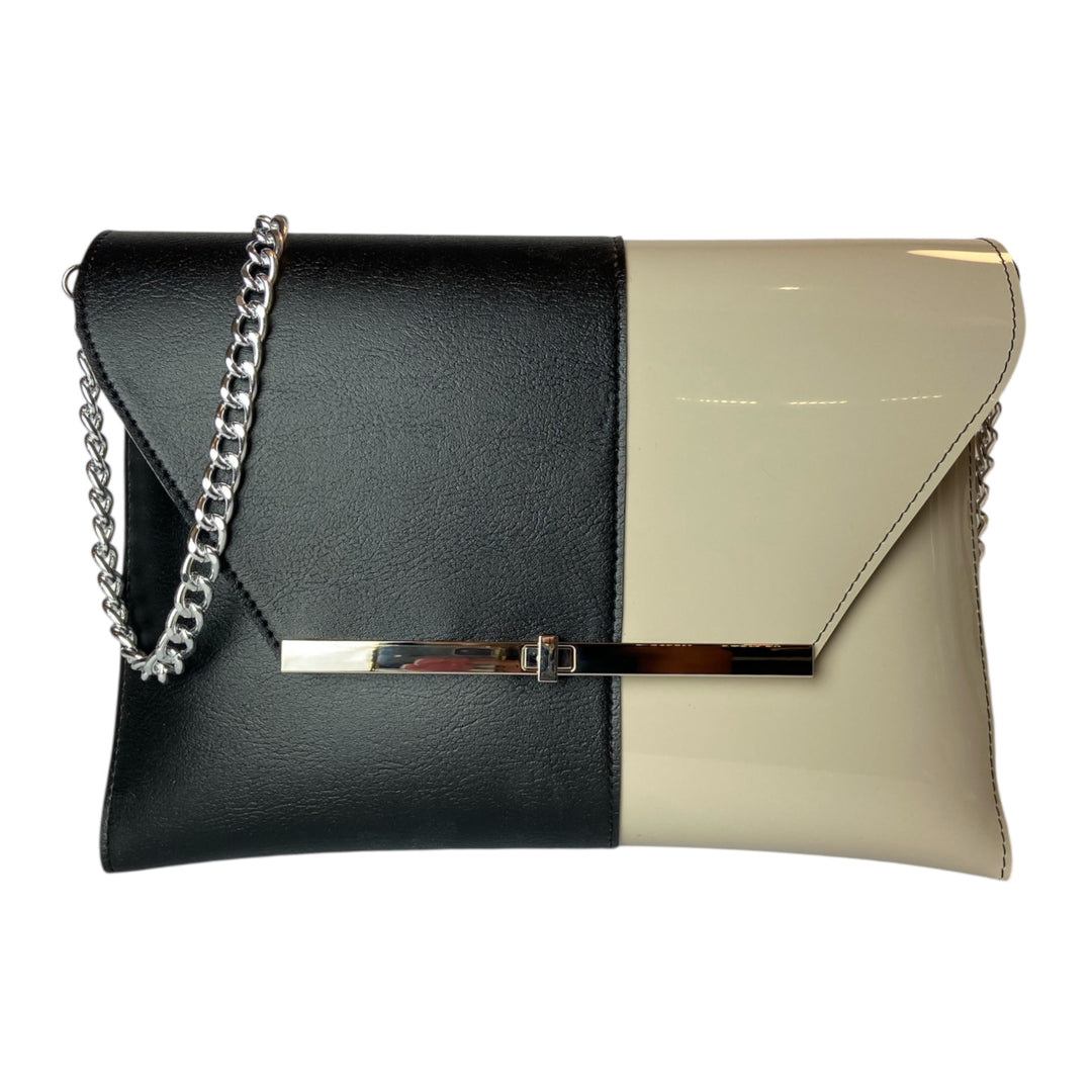 Borsa a mano e tracolla Clutch Maxi di TOOitaly, design compatto, struttura rigida in PVC rivestita in alcantara 100%
circolare o pelle ecologica