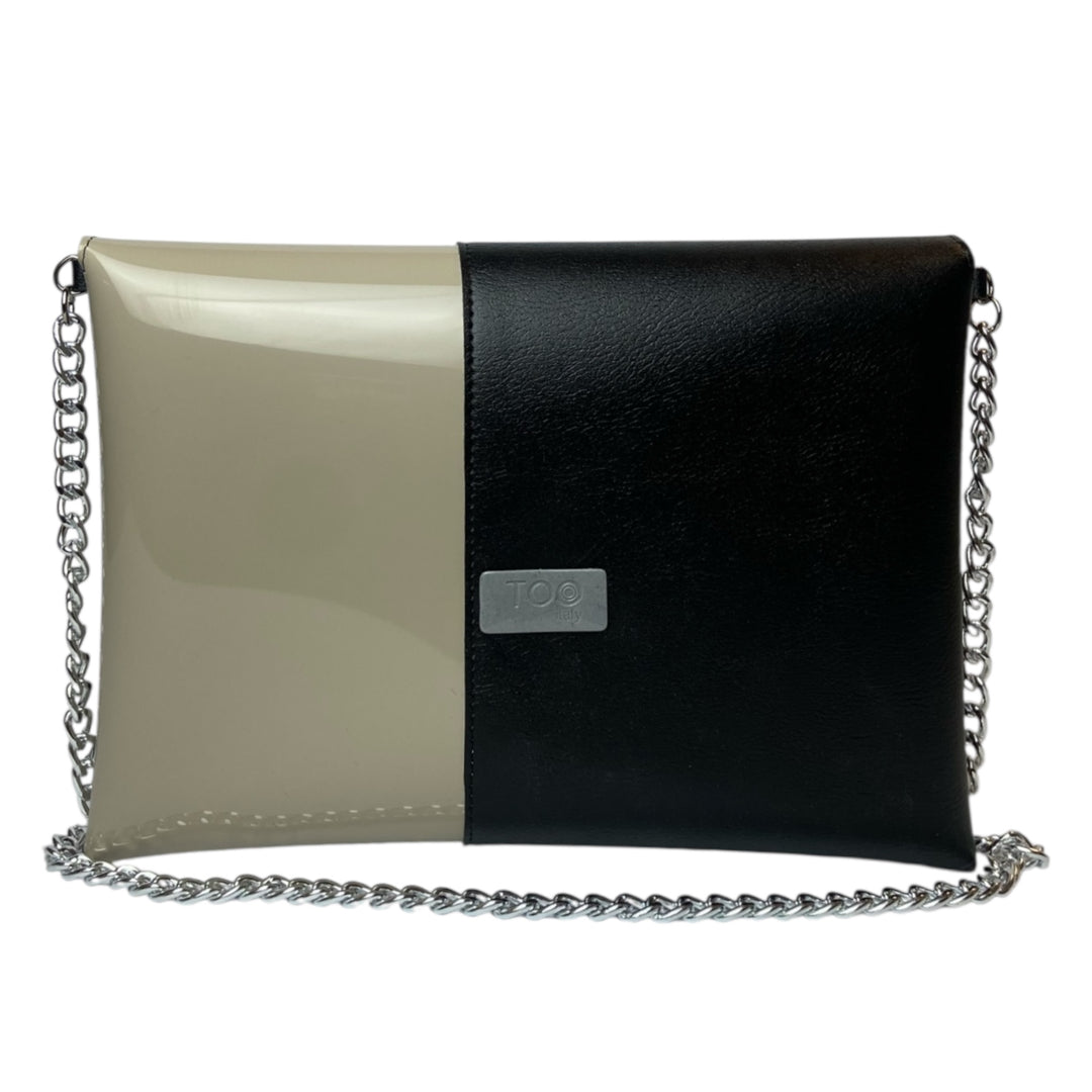Borsa a mano e tracolla Clutch Maxi di TOOitaly, design compatto, struttura rigida in PVC rivestita in alcantara 100%
circolare o pelle ecologica