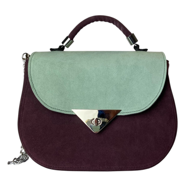 Everyday, borsa donna a mano e tracolla con struttura semirigida in pelle vegana e alcantara, interno foderato in cotone wax
