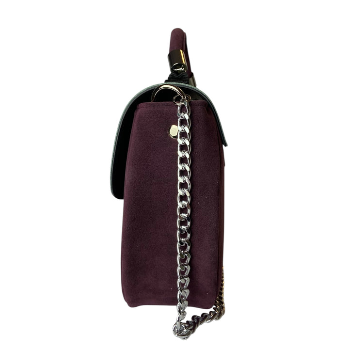 Everyday, borsa donna a mano e tracolla con struttura semirigida in pelle vegana e alcantara, interno foderato in cotone wax
