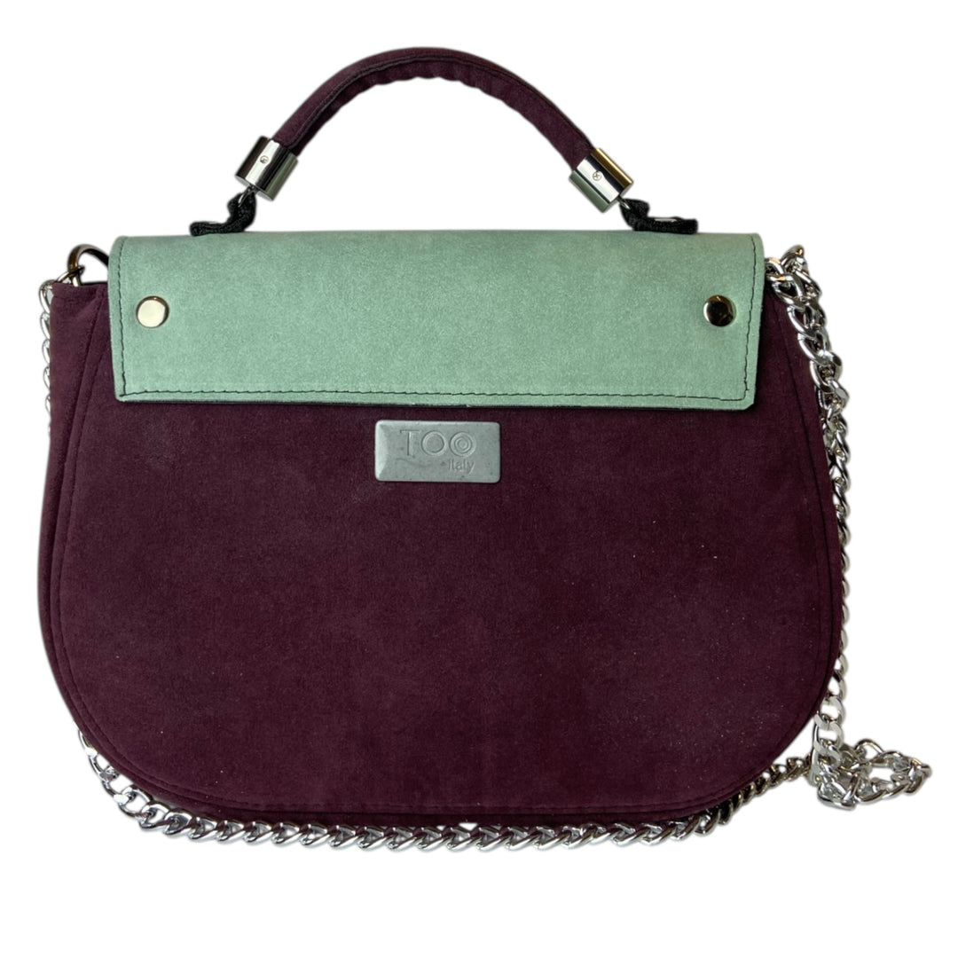 Everyday, borsa donna a mano e tracolla con struttura semirigida in pelle vegana e alcantara, interno foderato in cotone wax