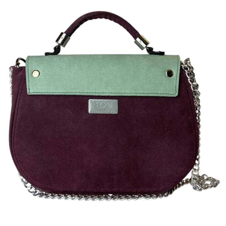 Everyday, borsa donna a mano e tracolla con struttura semirigida in pelle vegana e alcantara, interno foderato in cotone wax