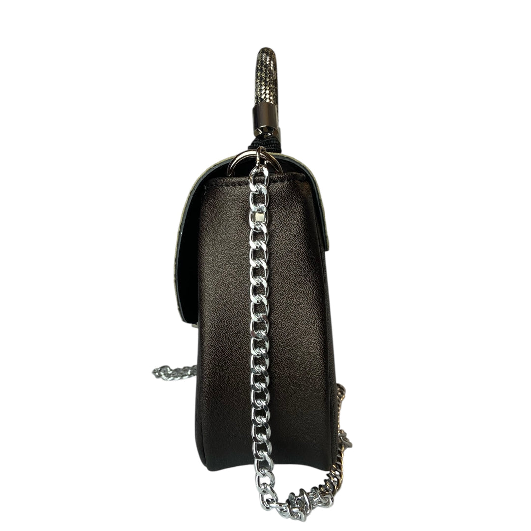 Everyday, borsa donna a mano e tracolla con struttura semirigida in pelle vegana e alcantara, interno foderato in cotone wax