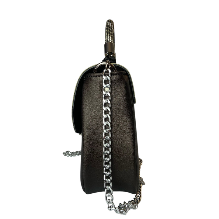 Everyday, borsa donna a mano e tracolla con struttura semirigida in pelle vegana e alcantara, interno foderato in cotone wax