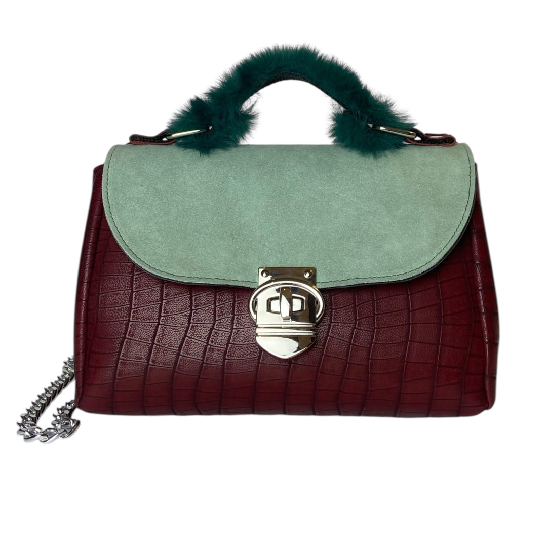 Mini Miura, borsa donna a mano e tracolla, scocca semirigida in tessuti di alta tappezzeria o pelle vegan