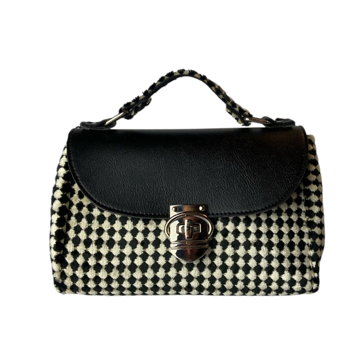 Mini Miura, borsa donna a mano e tracolla, scocca semirigida in tessuti di alta tappezzeria o pelle vegan