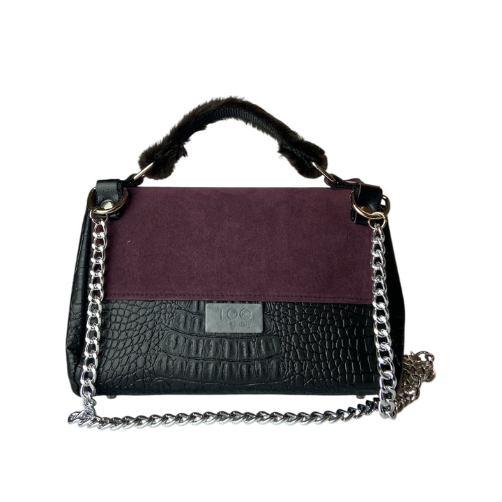 Mini Miura, borsa donna a mano e tracolla, scocca semirigida in tessuti di alta tappezzeria o pelle vegan