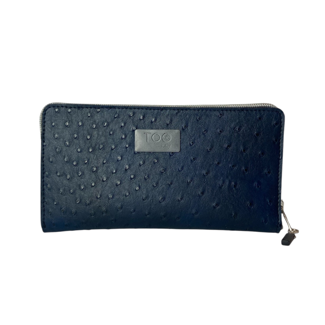 Portafoglio donna PVC e pelle vegan, con tasca interna con cerniera e scomparti per carte. Chiusura con zip, disponibile in due misure
