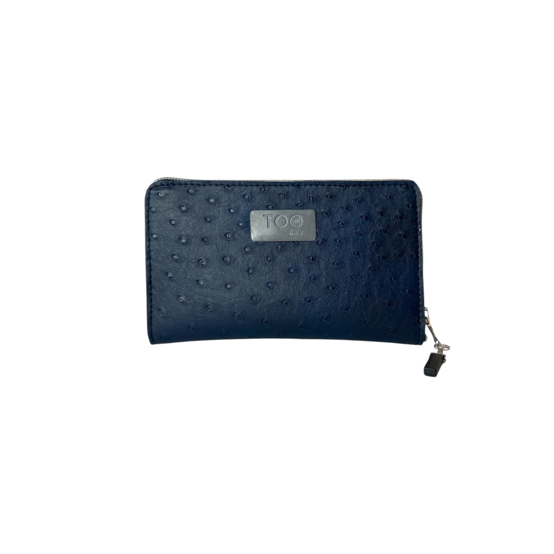 Portafoglio donna PVC e pelle vegan, con tasca interna con cerniera e scomparti per carte. Chiusura con zip, disponibile in due misure