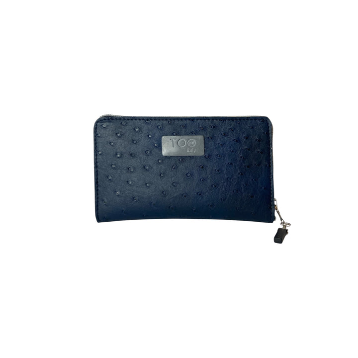 Portafoglio donna PVC e pelle vegan, con tasca interna con cerniera e scomparti per carte. Chiusura con zip, disponibile in due misure