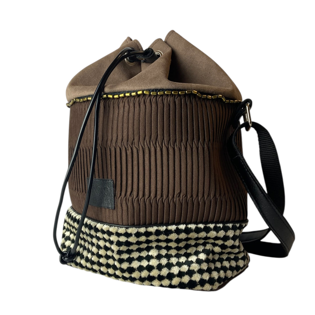 Secchiello di TOOitaly: borsa a tracolla donna realizzata in materiali cruelty-free e passamanerie artigianali