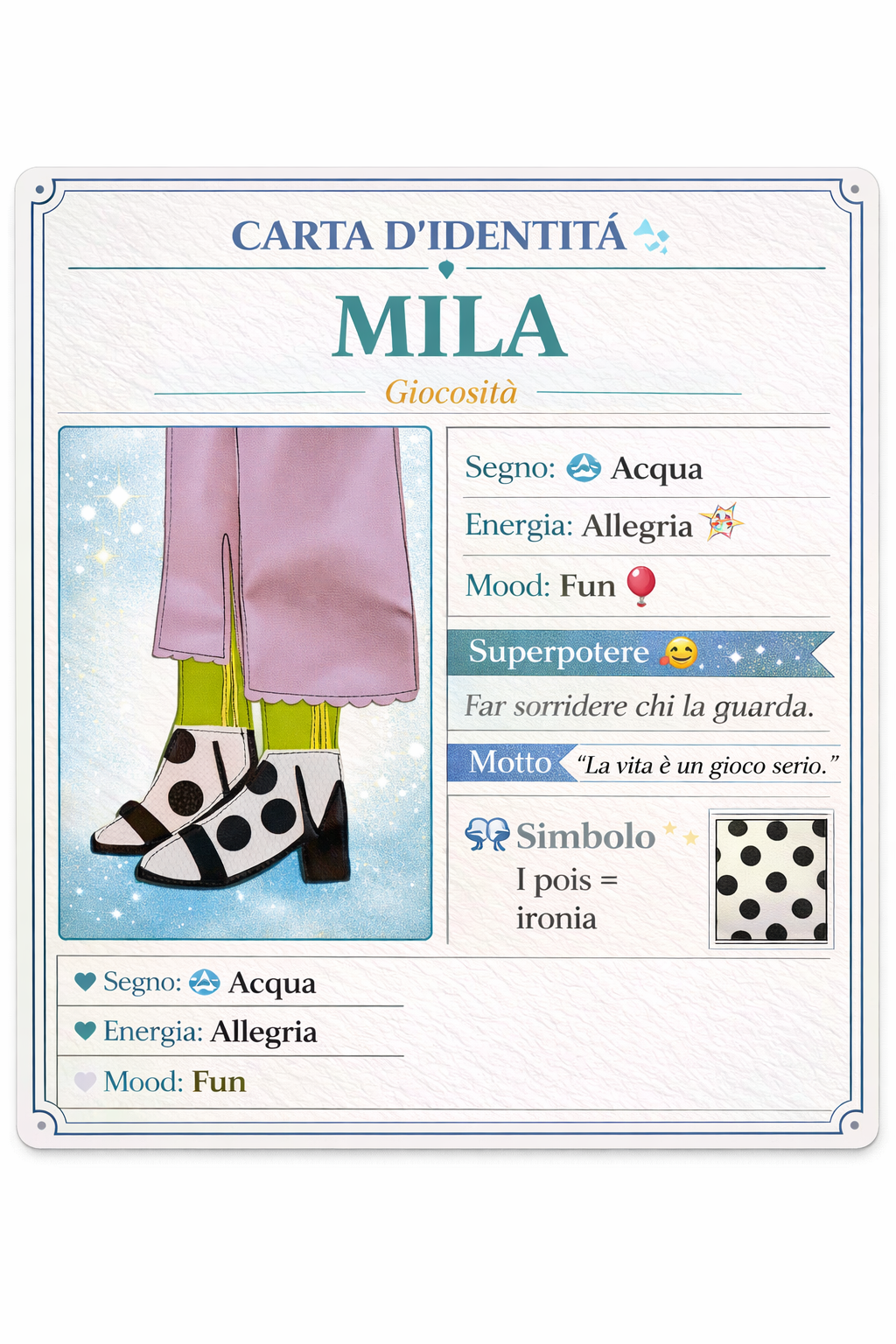 THE SIX MUSES è una capsule che non rappresenta uno stile, ma sei personalità, ogni modello è una Musa, un’energia, un carattere, un modo di stare al mondo.