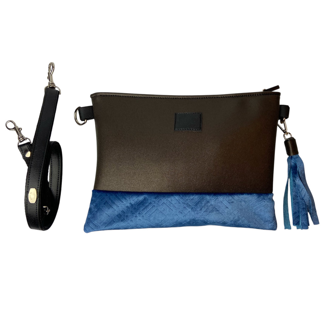 Tracollina di TOOitaly, pochette stile minimal ma ricercato, in pelle vegana e pelliccia sintetica o tessuti 100% circolari