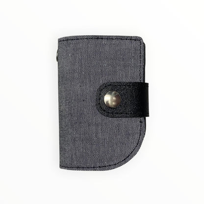 Mini pochette portachiavi TOOitaly in tessuto effetto denim con chiusura a pressione nera