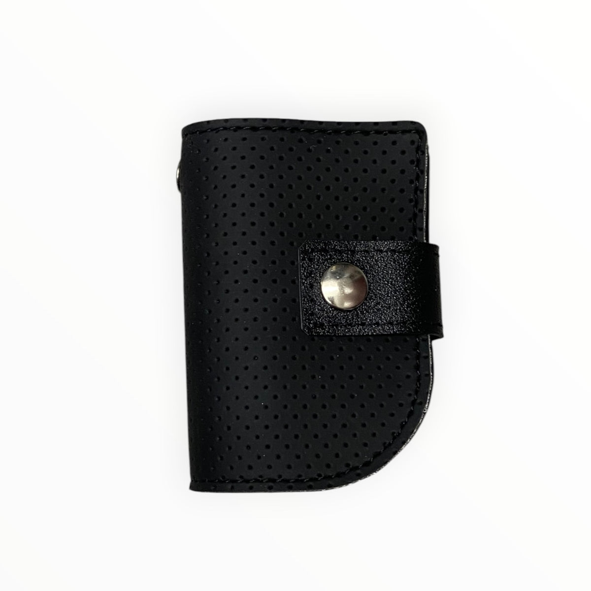 Mini pochette portachiavi TOOitaly in pelle artificiale nera traforata con chiusura a pressione