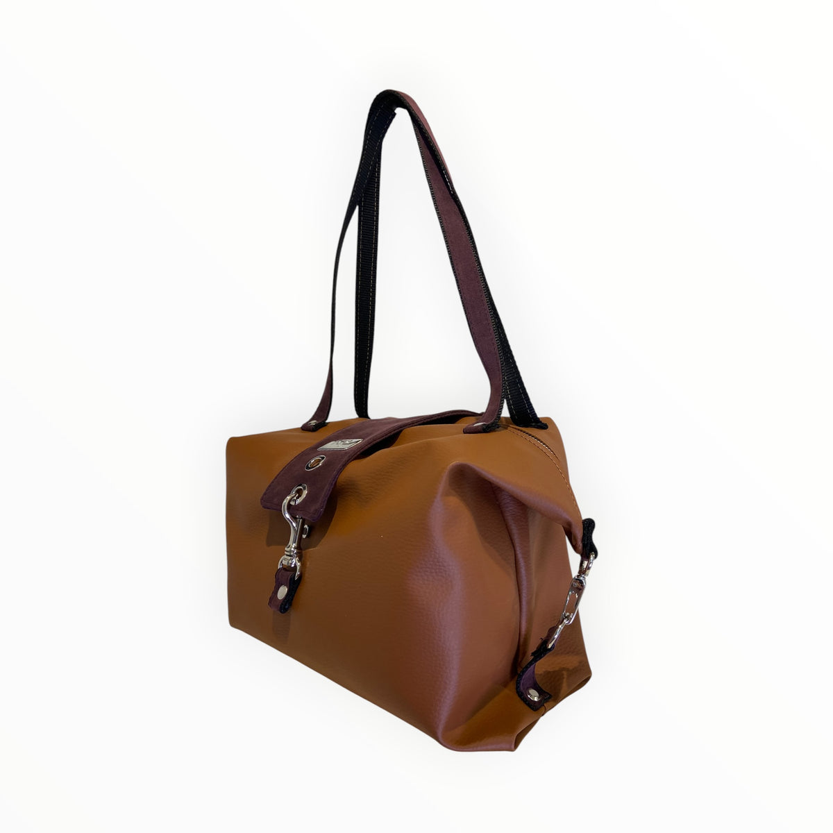 Bauletto donna in pelle artificiale cuoio e Alcantara bordeaux TOOitaly