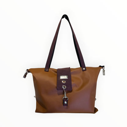 Borsa cuoio TOOitaly con manico in Cordura e Alcantara