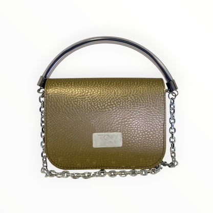 Retro borsa Chicca XL oro diamantato con etichetta TOOitaly in resina